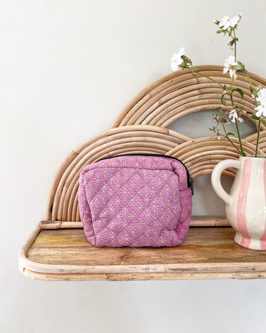 Quilted makeup purse