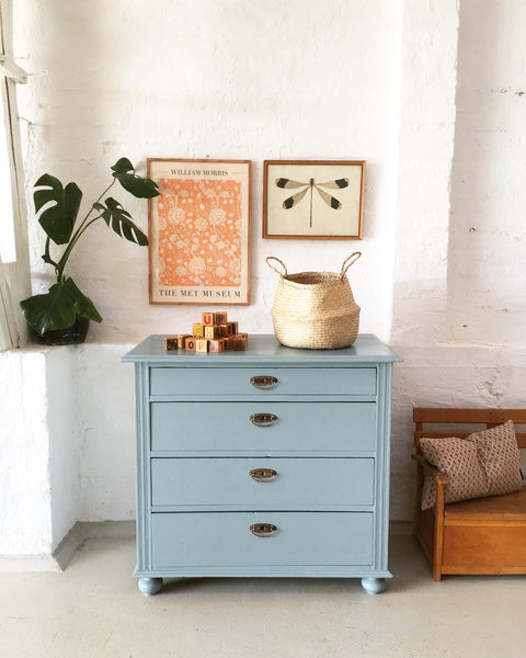 Sea blue vintage chest of drawers