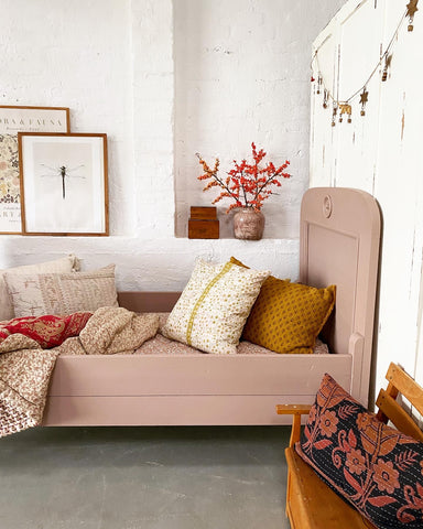 Pink vintage bed