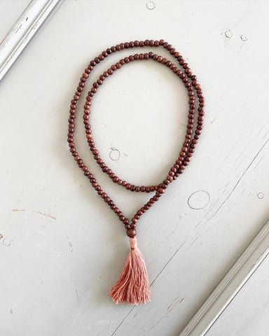 Necklace wooden beads - Pink 