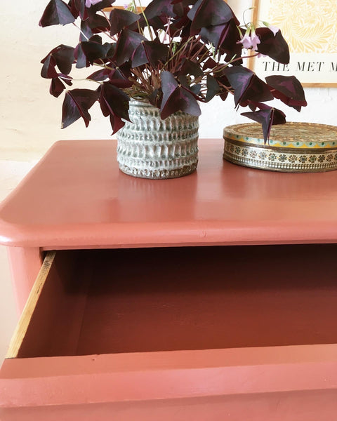 Vintage chest of drawers in a beautiful colour