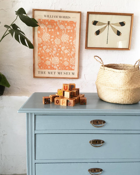 Sea blue vintage chest of drawers