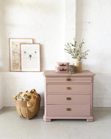 Pink vintage dresser
