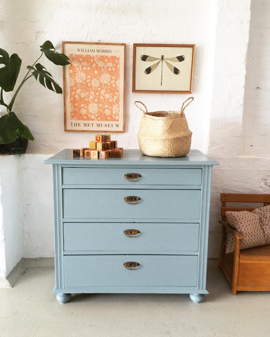 Sea blue vintage chest of drawers